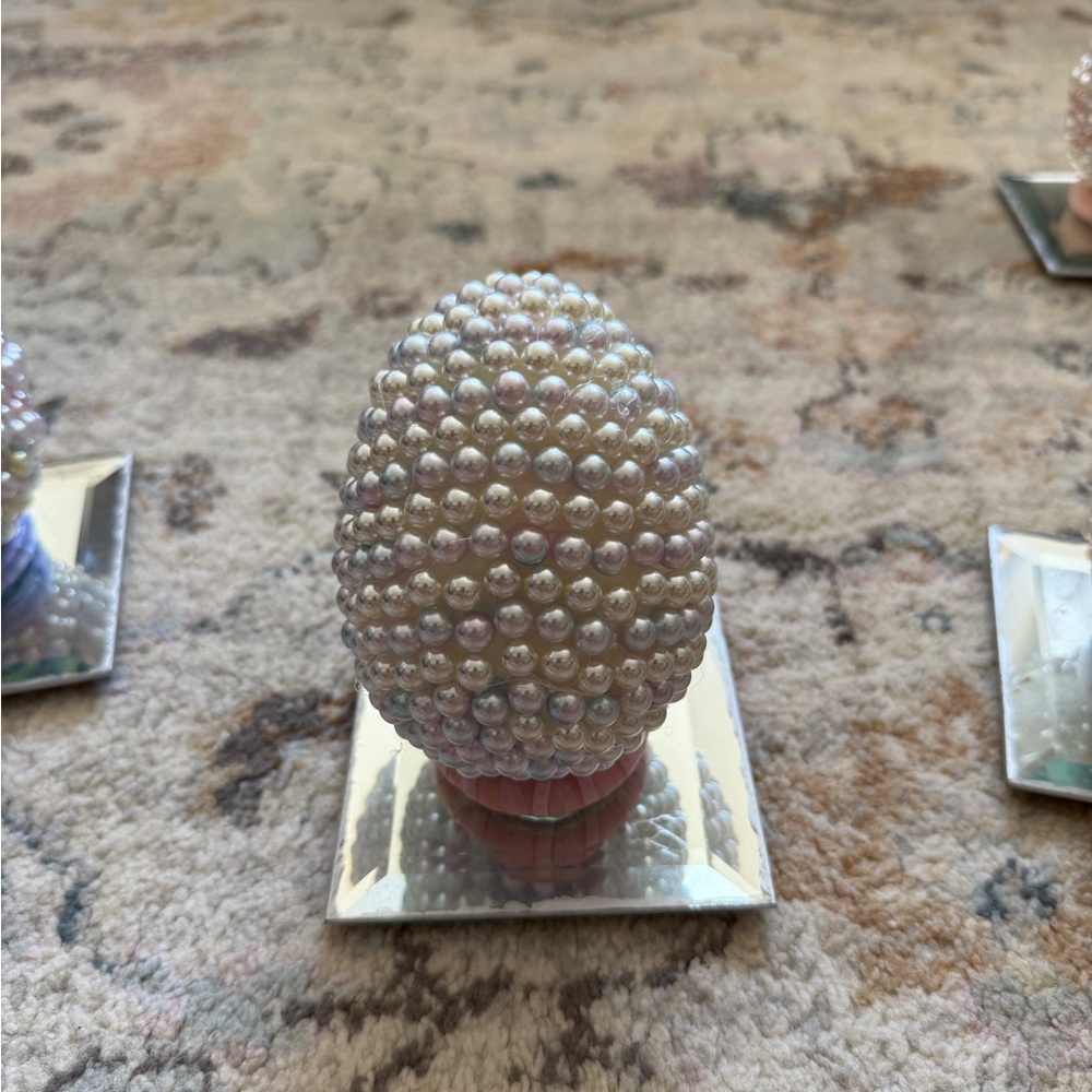 Pearl Embellished Decorative Egg